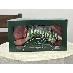 Handmade Glass Christmas Tree Ornament Made in Poland Blown Polish Glass Art